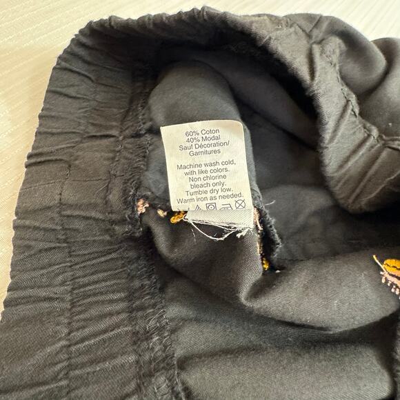 MADEWELL Shorts M Black Embroidered Pull-On Cotton Modal Blend Spring Casual - Picture 7 of 8